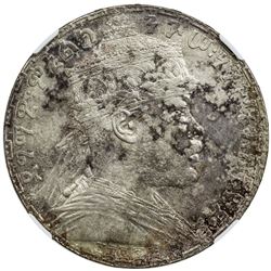 ETHIOPIA: Menelik II, 1889-1913, AR birr, EE1895 (1903). NGC AU58
