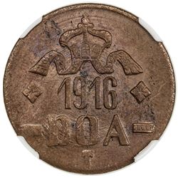 GERMAN EAST AFRICA: Wilhelm II, 1891-1918, AE 20 heller, 1916-T. NGC MS64