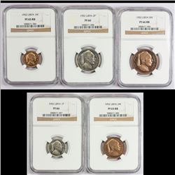 LIBYA: Idris I, 1951-1969, Proof Set, 1952, KM-PS1, complete set, all graded by NGC