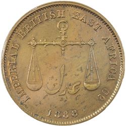 MOMBASA: AE pice, 1888/AH1306. PCGS MS64