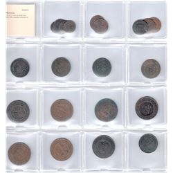 MOROCCO: LOT of 21 coins of Abdul Aziz 1894-1908