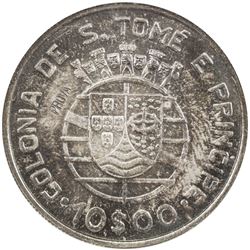 ST. THOMAS & PRINCE: AR 5 escudos, 1939. NGC MS67
