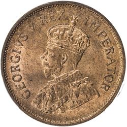 SOUTH AFRICA: Geroge V, 1910-1936, AE halfpenny, 1934. PCGS MS64