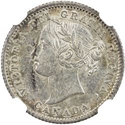 CANADA: Victoria, 1837-1901, AR 10 cents, 1858. NGC AU58