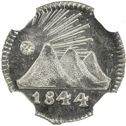 CENTRAL AMERICAN REPUBLIC: AR 1/4 real, 1844-G. NGC MS66