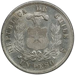 CHILE: Republic, AR peso, 1880-So. PCGS MS62
