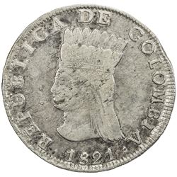 CUNDINAMARCA: AR 8 reales, 1821-Ba. VF