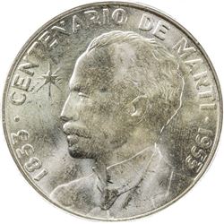 CUBA: AR peso, 1953. PCGS MS64