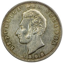 ECUADOR: AR sucre, Santiago (Chile), 1888. AU