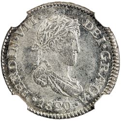 GUATEMALA: Fernando VII, 1808-1821, AR 1/2 real, 1820-NG. NGC MS64