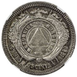 HONDURAS: Republic, AR 25 centavos, 1888. NGC AU58
