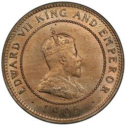 JAMAICA: Edward VII, 1901-1910, 1/2 penny, 1905. PCGS MS65