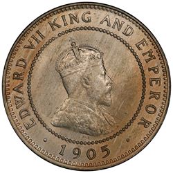 JAMAICA: Edward VII, 1901-1910, 1/2 penny, 1905. PCGS MS64