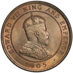JAMAICA: Edward VII, 1901-1910, penny, 1905. PCGS MS65