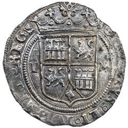MEXICO: Carlos and Johanna, 1516-1556, AR real (3.31g), ND [1542-55]. AU