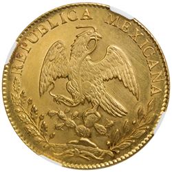 MEXICO: Republic, AV 8 escudos, 1863-Mo. NGC MS61