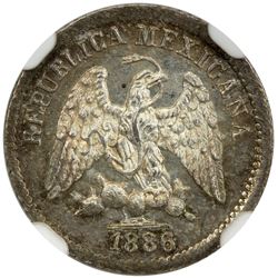 MEXICO: Republic, AR 10 centavos, 1886-Mo. NGC MS65