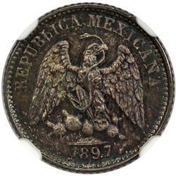 MEXICO: Republic, AR 5 centavos, 1897-Mo. NGC MS65
