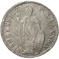 PERU: AR 4 reales, 1857. VF-EF