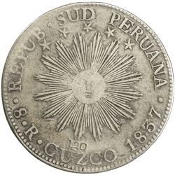 PERU: AR 8 reales, Cuzco, 1837. F-VF