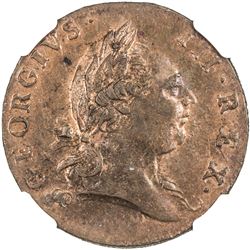 UNITED STATES COLONIAL: VIRGINIA:, 1773. NGC MS62