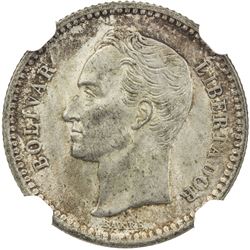 VENEZUELA: AR 1/2 bolivar, 1924. NGC MS63