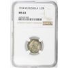 Image 3 : VENEZUELA: AR 1/2 bolivar, 1924. NGC MS63