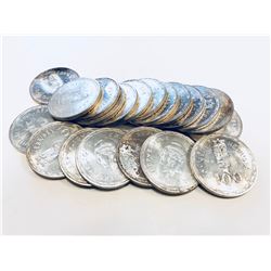 NEW HEBRIDES: LOT of 20 examples of the silver 100 franc crown dated 1966