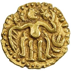 CHOLAS: Raja Raja I, 985-1014, AV 2 fanam (0.71g). EF
