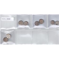 MUGHAL: Akbar I, 1556-1605, LOT of 8 silver half rupees