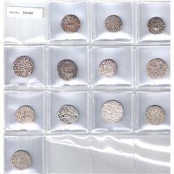 MUGHAL: Akbar I, 1556-1605, LOT of 12 round silver rupees