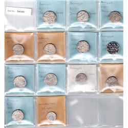MUGHAL: Aurangzeb, 1658-1707, LOT of 12 rupees