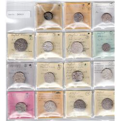 MUGHAL: LOT of 15 pieces (silver rupee unless noted)