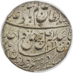 AWADH: Wajid Ali Shah, 1847-1858, AR rupee, Lucknow, AH1269 year 6. PCGS MS62
