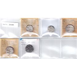 JAMMU: LOT of 5 silver rupees