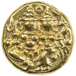MYSORE: Haidar Ali, 1761-1782, AV pagoda (3.43g), ND. EF