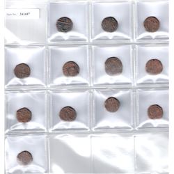 SIKH EMPIRE: LOT of 12 Sikh copper paisa of Amritsar