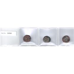 SIKH EMPIRE: LOT of 3 copper fulus