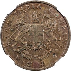 BOMBAY PRESIDENCY: AR 1/2 anna, 1834//AH1249. NGC AU55