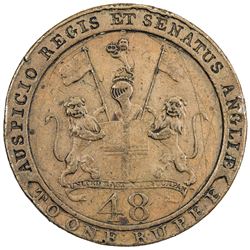MADRAS PRESIDENCY: AE 1/48 rupee (14.47g), Soho mint, ND. F-VF