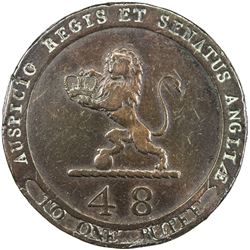 MADRAS PRESIDENCY: AE 1/48 rupee pattern (12.57g) (Soho), 1794. F