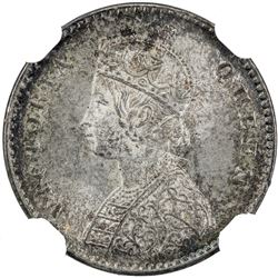BRITISH INDIA: Victoria, Queen, 1837-1876, AR 2 annas, 1862(c). NGC MS65