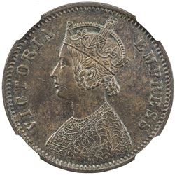 BRITISH INDIA: Victoria, Empress, 1876-1901, AE 1/4 anna, 1878(c). NGC MS64