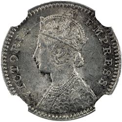 BRITISH INDIA: Victoria, Empress, 1876-1901, AR 2 annas, 1878(c)
