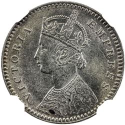 BRITISH INDIA: Victoria, Empress, 1876-1901, AR 2 annas, 1887-C. NGC MS63