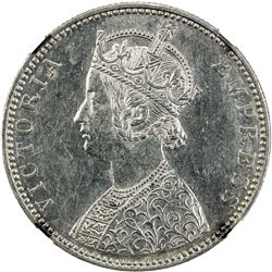 BRITISH INDIA: Victoria, Empress, 1876-1901, AR rupee, 1887-B. NGC UNC