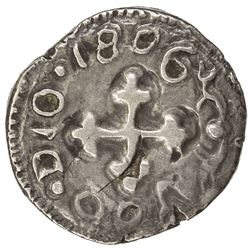 DIU: Joao, regent, 1799-1816, AR 300 reis (3.68g), 1806. F-VF