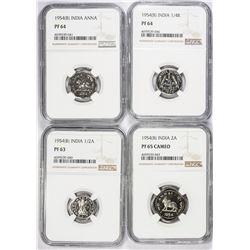 INDIA: 7-coin proof set, 1954(b)