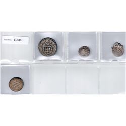 INDIA: LOT of 3 Indian coins and 1 Abbasid coin