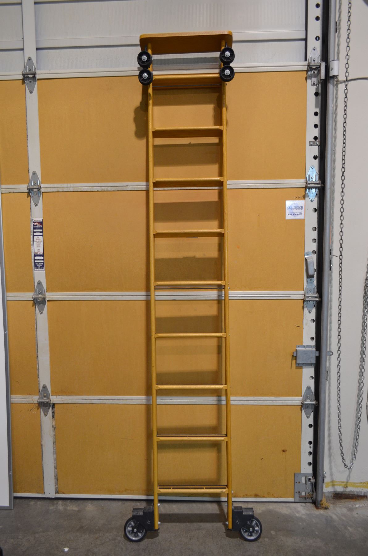 Vintage Cotterman Oak Rolling Library Ladder Image 1 Vintage Cotterman Oak Rolling Library Ladder